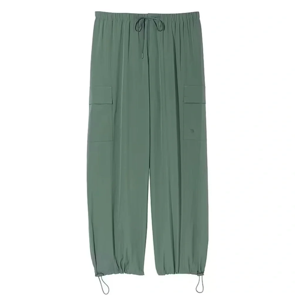 Victoria’s Secret PINK Parachute Cargo Trouser Pants Fresh Forest Green Large - Picture 3 of 13